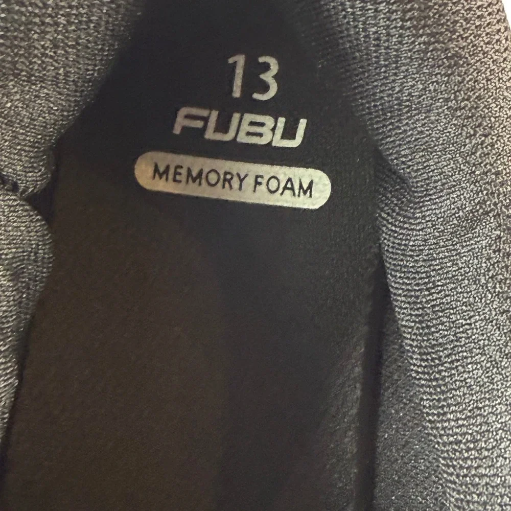 FUBU Mens Low‎ Top Sneakers Black White Memory Foam Size 13 LMNFB40SC004